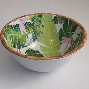 Tommy Bahama Palm Leaves & Bird Of Paradise Melamine Serving Bowl 9.75" X 4.25"